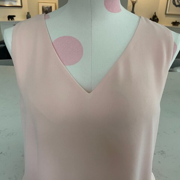 Aritzia Babaton Sleeveless V Neck Lined Polyester Tan Top Soft Pink Sz S - Picture 5 of 13